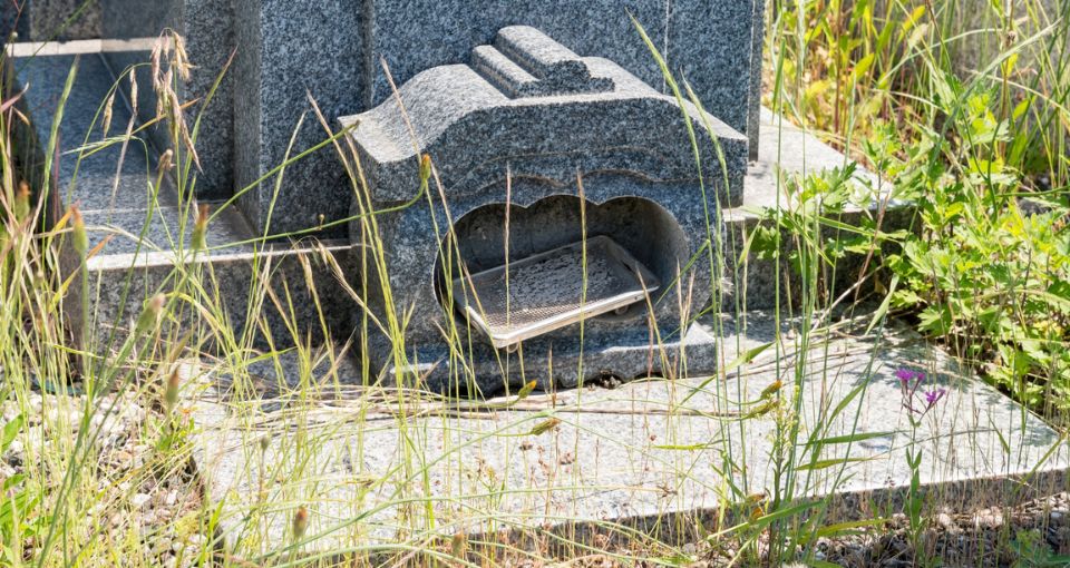 定期的な掃除をしない荒れたお墓